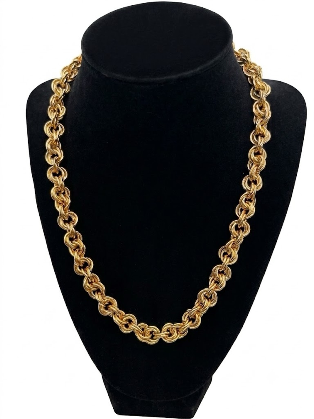 Authentic Vintage Givenchy Gold Tone Double Link Necklace circa 1980s | 20”